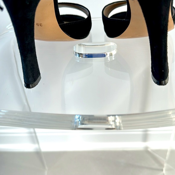 BCBGMAXAZRIA Adelinea Suede Black Heels With Crystal Embellishments Size 39 - Picture 5 of 9